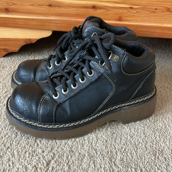 Vintage Faded Glory Chunky Sneakers W’s 8 Y2K 90’s Combat Boot Black Grunge Shoe - Picture 1 of 16
